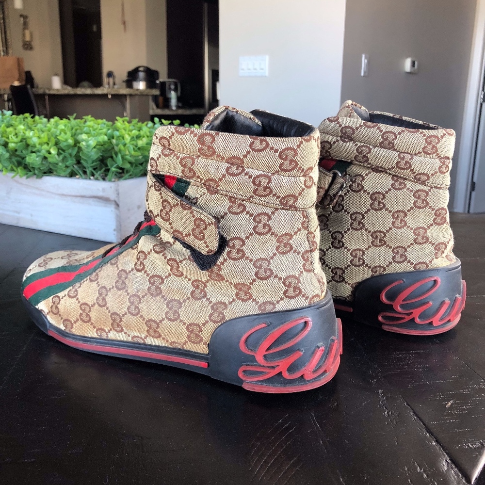 Gucci Tri Color Hi Top Canvas Sneakers Style 6529